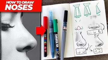 How to draw NOSES - easy steps for beginners
