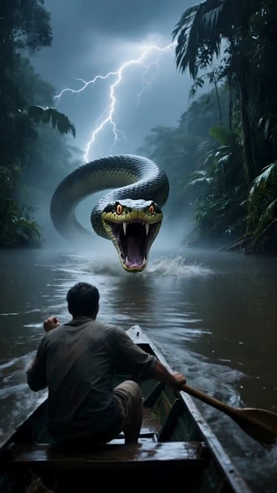 Anaconda Attack in the Amazon Jungle | Blood on the Rain | Snake #aifilm #aiart Ai short film