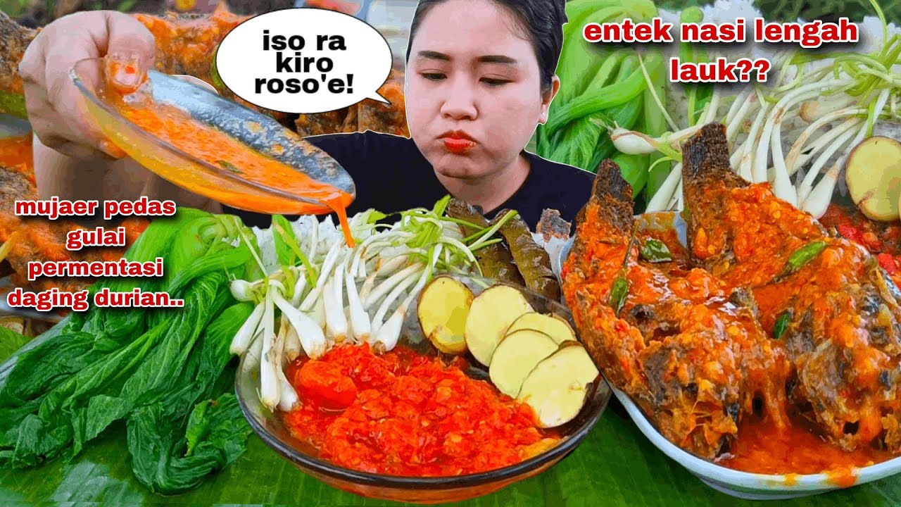 AWUR RASANYA! GULAI TEMPOYAK IKAN MUJAER SAMBAL TERASI MENTAH LALAPAN JENGKOL TUA MENTAH SAWI PAHIT