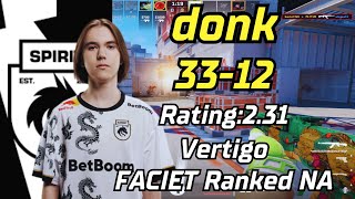 donk (33-12) NEW Vertigo POV | FACEIT Ranked NA | May 26, 2024 | #cs2 #demo screenshot 3