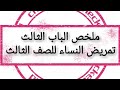 ملخص الباب الثالث تمريض النساء للصف الثالث 