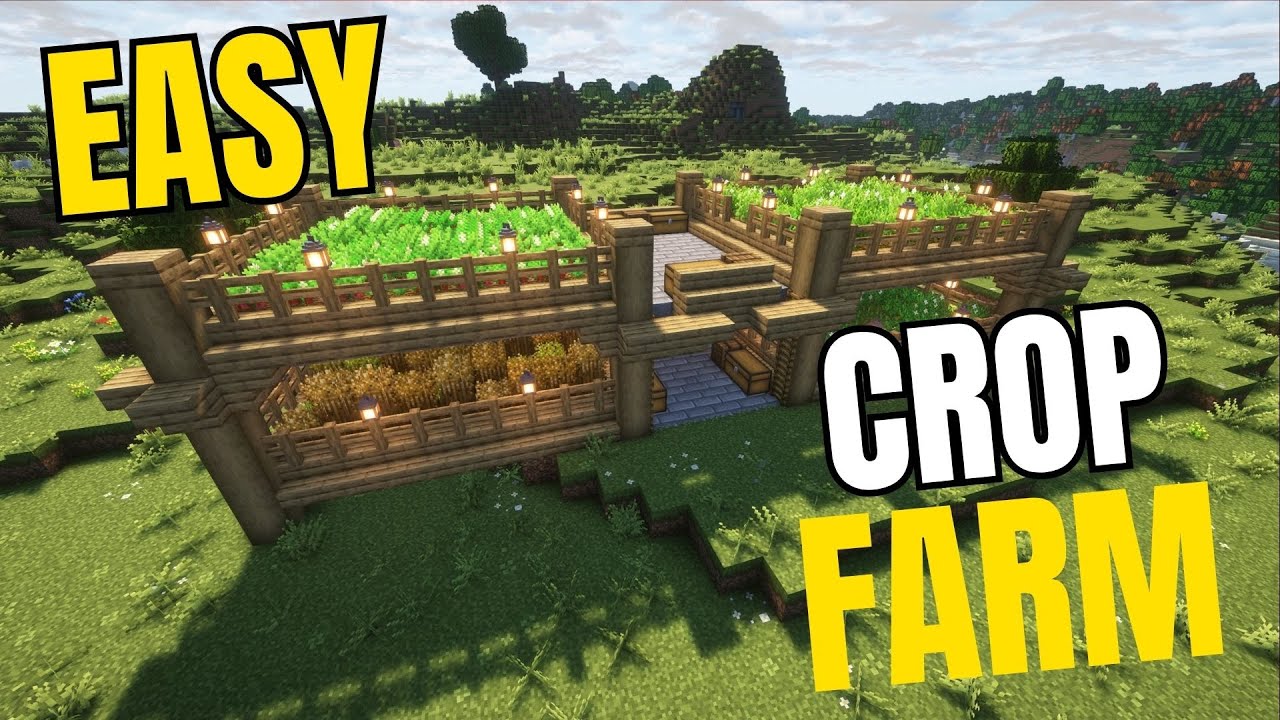 Minecraft: Easy Crop Farm Tutorial Early Game - YouTube