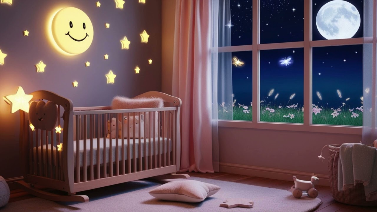 Lullaby Under the Stars 🌙 | Gentle Crib Scene with Soothing Cricket Sounds