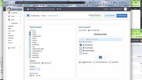 Export Mailing List to csv file