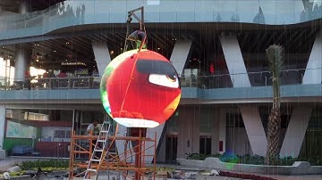 The visual effect of the 360 Degree full color LED Ball that is installed in shopping Center