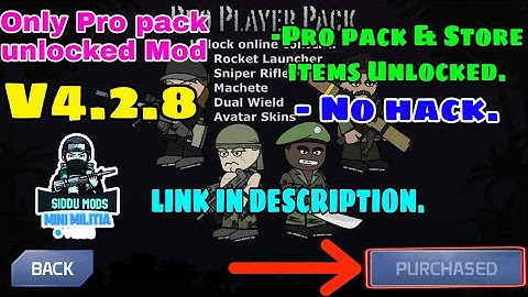 Mini Militia Pro pack unlocked mod||SIDDU MODS||v4.2.8||No hack mod||Just pro pack mod|| Simple mod|