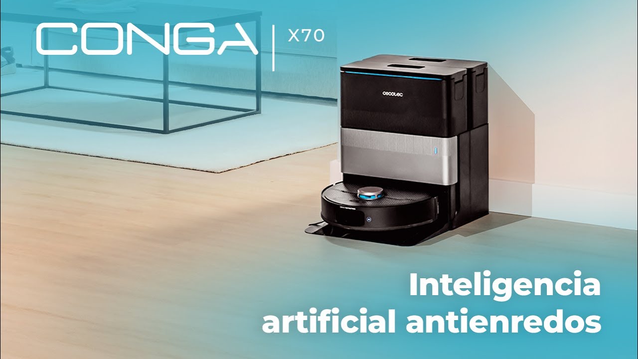 Robot aspirador con base autovaciado Conga X70 con Base 4 en 1 Tecnolog&iacute;a l&aacute;ser e IA. App Bluetooth