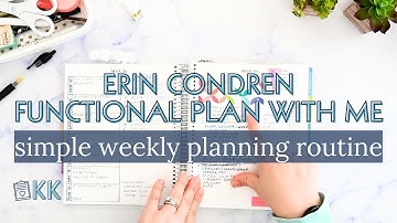 Erin Condren Functional Plan with Me Weekly Overview Simple Minimal Monthly Planner Notes Page Week