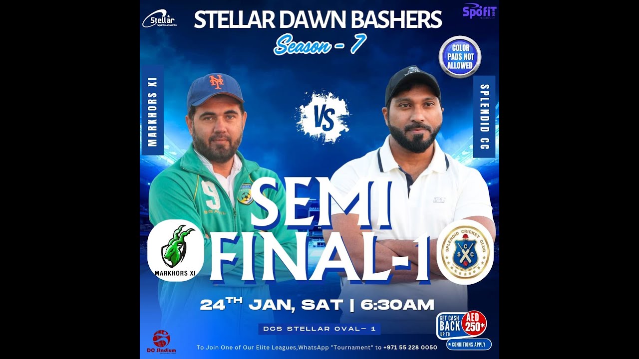 STELLAR DAWN BASHERS S7 - MARKHOR XI Vs SPLENDID CC