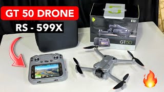 best drone gt50 🔥 unboxing and fly testing brushless motor display remote hd camera 2 battery #drone