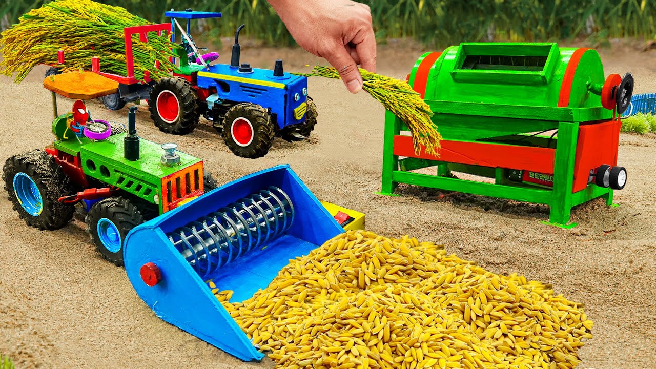 Top diy tractor making mini Rice Harvester Machine  diy Planting  Harvesting Rice Fields  HP Mini