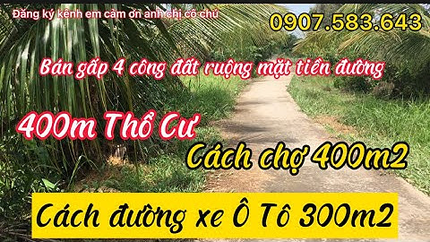 Kẹt tiền bán gấp 4 công đất ruộng mặt tiền có 400m thổ cư giá 300tr/1000m2,Gò Quao Kiên Giang