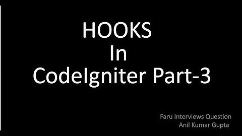 HOW CAN USE  HOOKS IN CODEIGNITER 3.0