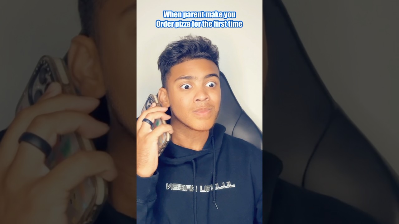 When your parents make you order pizza as a kid…😭💀 #comedy #viral