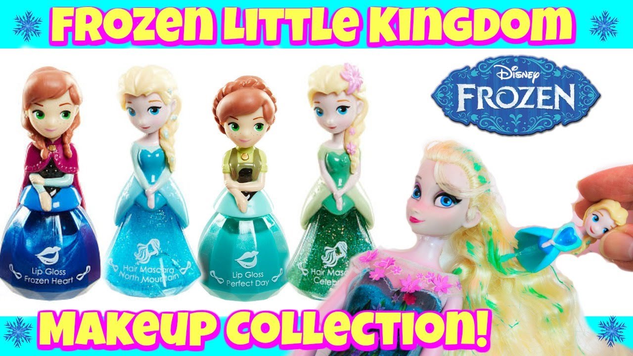 Disney Frozen Elsa Little Kingdom MakeUp Collection! Lip Gloss, Hair  Mascara, Nail Polish Glitter - YouTube