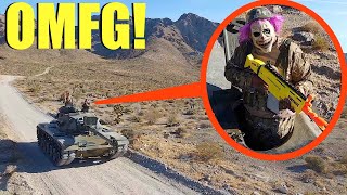 when your drone see's Clown Soldiers on a TANK, RUN away as FAST as possible! (It chased our car)