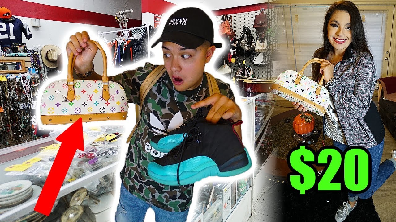 BUYING MY WIFE LOUIS VUITTON AT A THRIFT STORE!! - YouTube