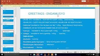 How to greet in Runyankole by Tr. Muhoozi.