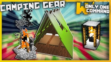 Minecraft - Camping Gear with only two command blocks! (1.9 command | tents, campfires & more!)