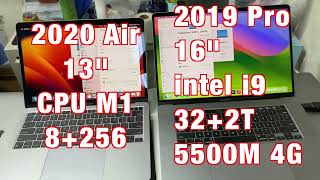 2020 MacBook Air 13" M1 VS 2019 MacBook Pro 16" intel i9 5500M 4G