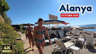Alanya Tosmur Beach Walk | Antalya Turkey | October 16, 2025 [4K HD]
