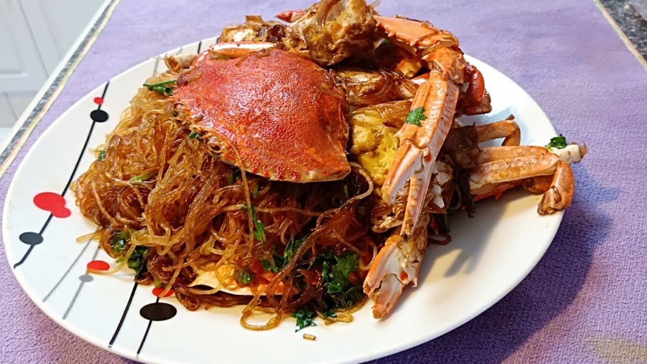 ក្តាមអប់មីសួរ Crab steam vermicelli YouTube