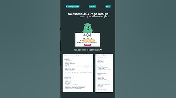 Creative 404 Page Not Found Animation Using HTML & CSS! 🚀✨ #shorts #webdevelopment #webdev