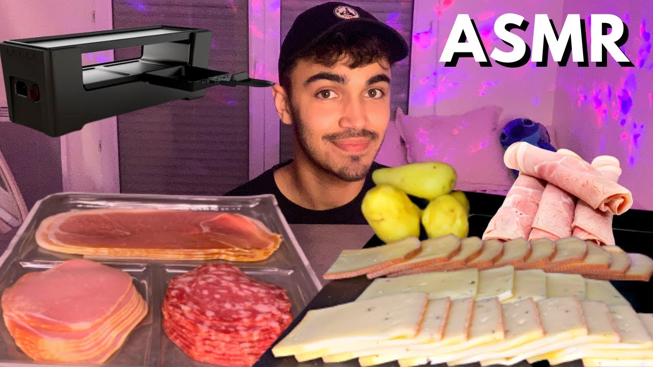 ASMR MUKBANG RACLETTE DEGUSTATION DE FROMAGE ET CHARCUTERIE  ( Crackling, mouth sound, whispering )
