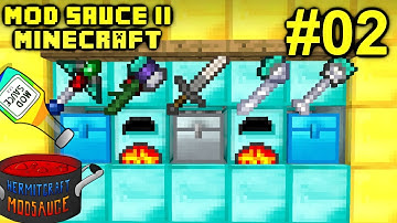 Minecraft Mods - Mod Sauce II Ep. 02 - New Tools & Ore Doubling !!! ( HermitCraft Modded )