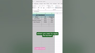 How to auto border excel table? #excel #exceltips #exceltutorial