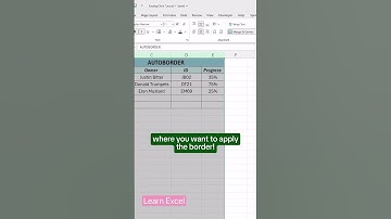 How to auto border excel table? #excel #exceltips #exceltutorial