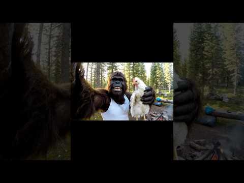 Bigfoot finds a friend #bigfoot #veo3 #bigfootvlog #funny #vlog #ai