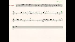 This is sheet music for "final fantasy fanfare arranged trumpet in b
flat, but can also be played by flat clarinet, and tenor sax. finale
n...