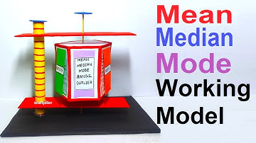 mean median mode working model (3D) - maths tlm project - diy | craftpiller
