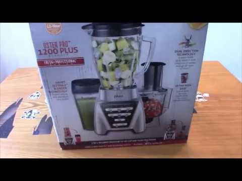 Oster® Pro 1200 Blender with 3 Pre-Programmed Settings, Blend-N-Go™ Cup and  5-Cup Food Processor, Brushed Nickel