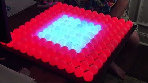 12 x 12 NeoPixel Ping Pong Ball Array (Contrast Test 2)