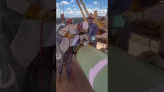 Draggin leads, slingin beads Life on the ROW - Pipeline #pipeline #bluecollar #construction #welding