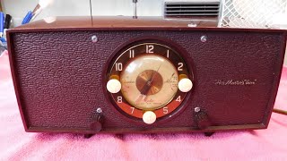 HMV 1127 Valve Tube Vintage Clock Radio 1958 (4K)