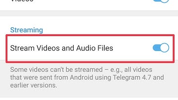 Streaming || Stream Videos and Audio Files Settings in Telegram