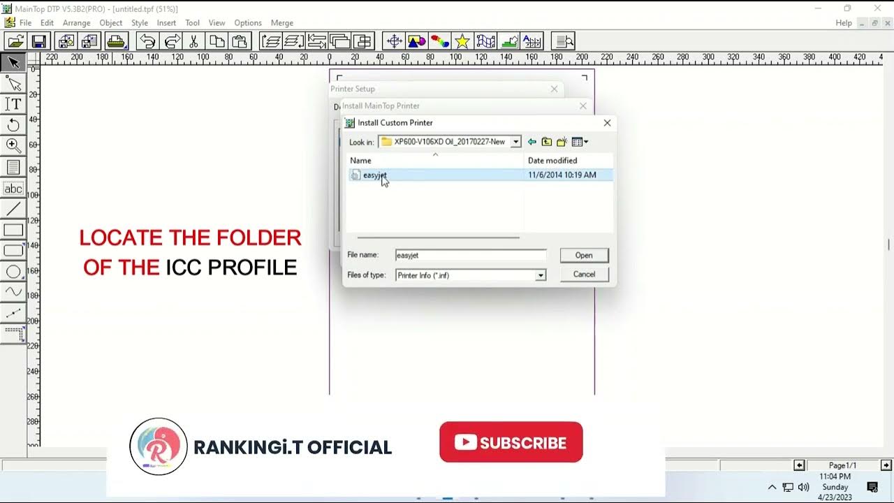HOW TO ADD ICC PROFILE IN MAINTOP 5.3 | 6.0 | 6.1 TO PRINT - YouTube