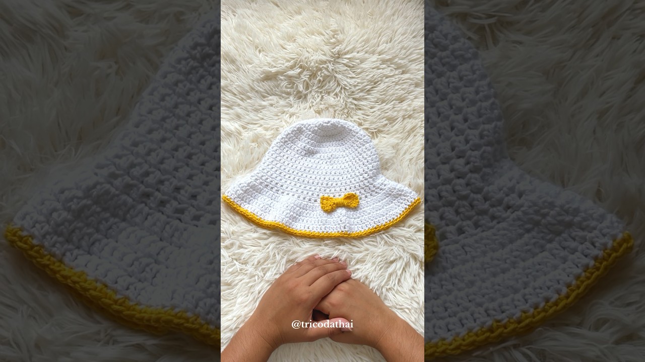 Acabamentos em bucket de crochê infantil 🧶 Com laço 🎀 - YouTube