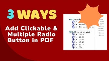 3 Ways to Add (Clickable and Multiple) Radio Button in PDF (Form)