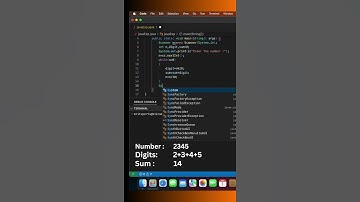 Find the sum of digits of a number in Java #javaclass #programming #corejava