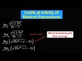 Finding Limits at Infinity of Radical Expressions | Indeterminate Form Infinity over/minus Infinity