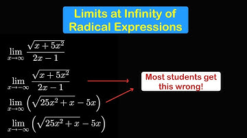 Finding Limits at Infinity of Radical Expressions | Indeterminate Form Infinity over/minus Infinity