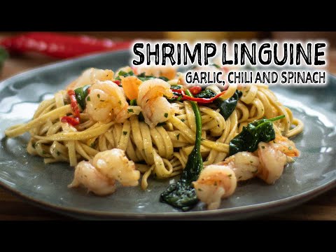 Garlic and Chili Shrimp Linguine