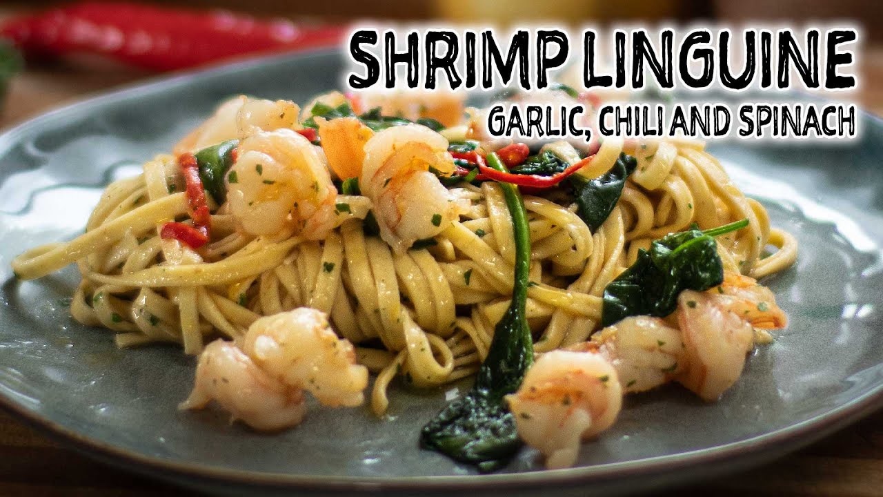 Garlic and Chili Shrimp Linguine