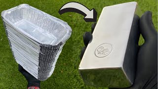 Takeaway Tray Trash To Treasure - Perfect Mirrored Bar - ASMR Metal Melting - BigStackD Casting