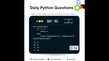 Python Coding challenge - Day 161 | What is the output of the following Python Code?  #coding