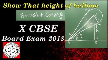APPLICATION OF TRIGONOMETRY  CLASS 10 CBSE, RBSE, NCERT  EXEMPLAR, R B Classes, Q4
